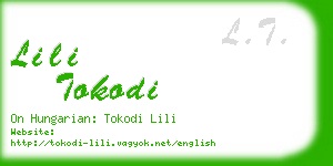 lili tokodi business card